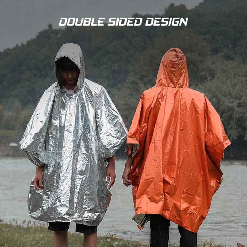 1PC Emergency Warm Raincoat Windproof and Rainproof Outdoor Survival Camping Equipment Survival Tools Camping Gear - Image 5