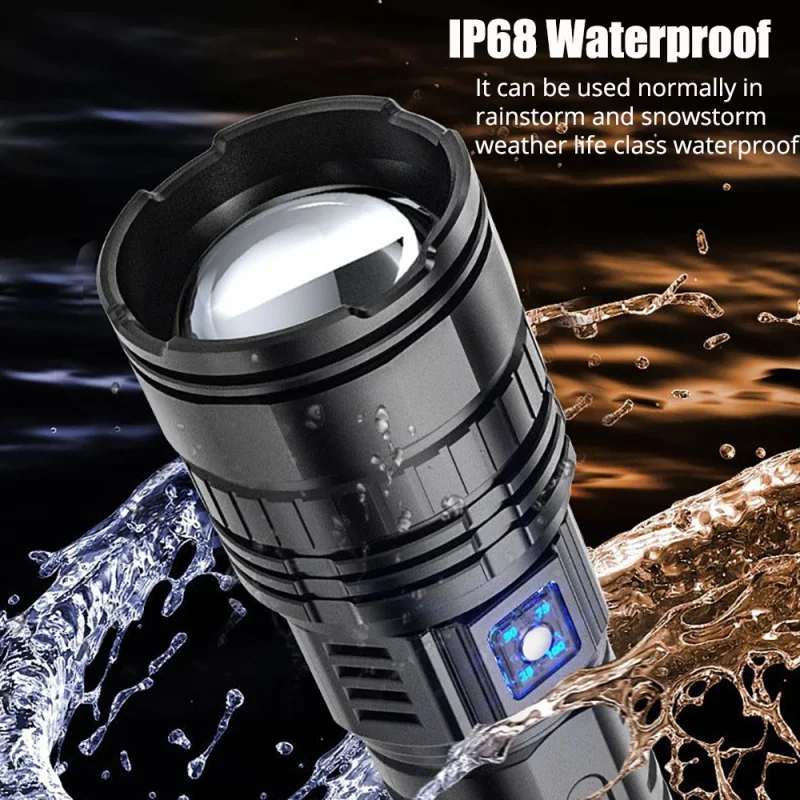 Built-in Battery Flash Light Emergency Spotlights 4km 10000LM 800W Most Powerful Led Flashlights Tactical 15000mah - Image 4